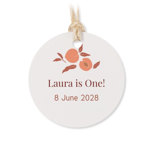 Tin box wooden lid round label - set of 12