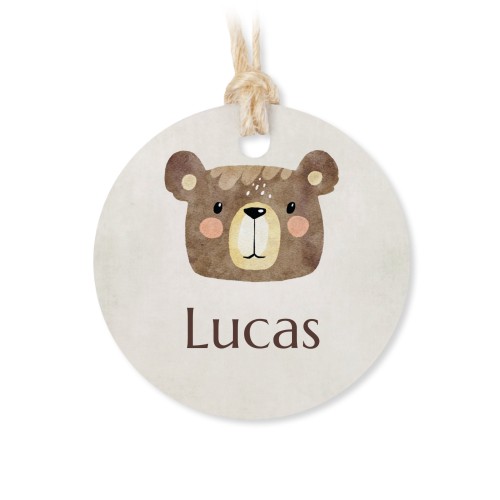 Tin box wooden lid round label - set of 12