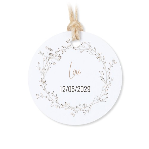 Geschenkdose mit graviertem Holzdeckel und runden Stickern- 12 Stk.