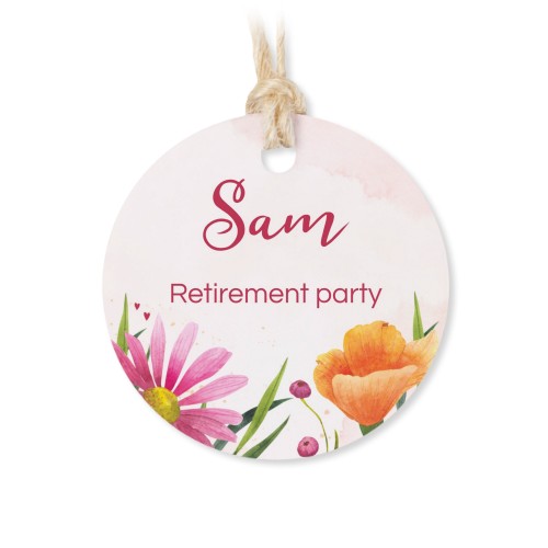 Geschenkdose mit graviertem Holzdeckel und runden Stickern- 12 Stk.