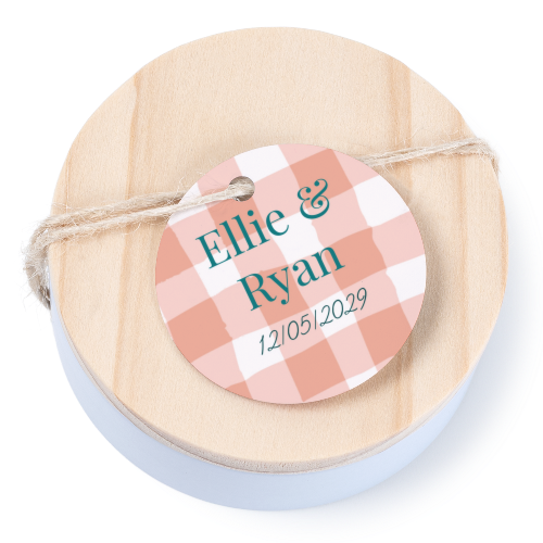 Boîtes en métal avec couvercle en bois sticker rond (lot de 12) Boîtes en métal avec couvercle en bois sticker rond (lot de 12)
