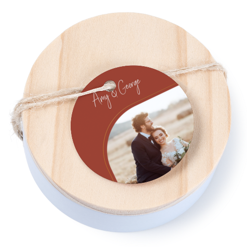 Boîtes en métal avec couvercle en bois sticker rond (lot de 12) Boîtes en métal avec couvercle en bois sticker rond (lot de 12)