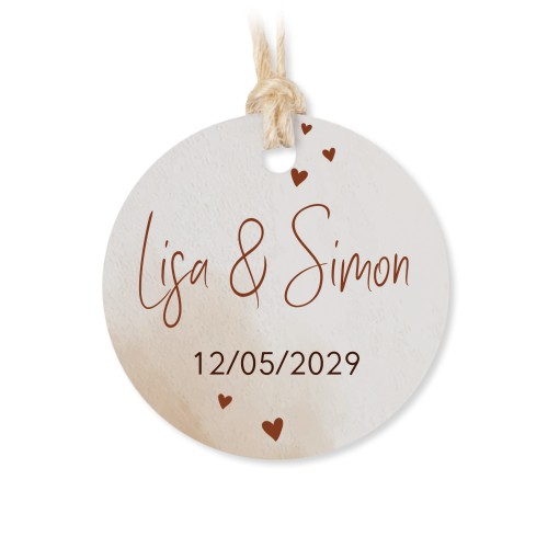 Metallbox med rund etikett - 12 st