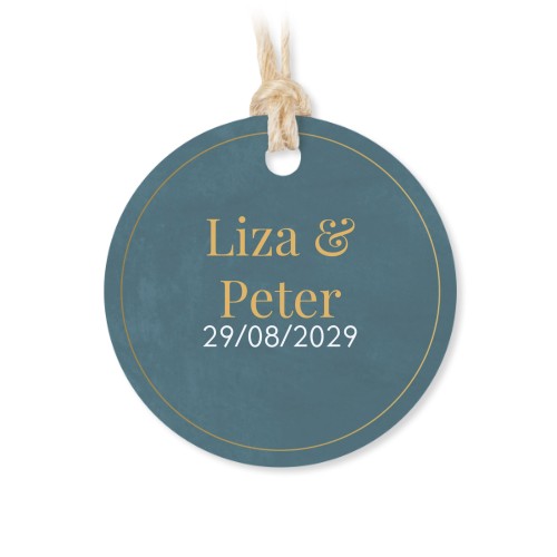 Tin box wooden lid round label - set of 12