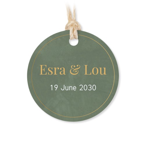 Tin box wooden lid round label - set of 12