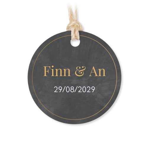 Tin box wooden lid round label - set of 12