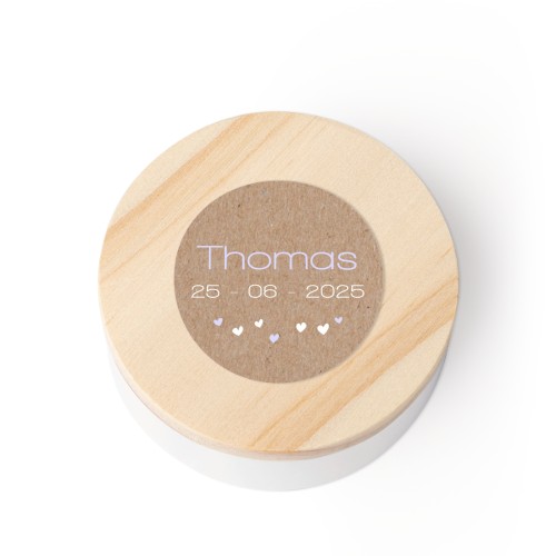 Tin box wooden lid sticker - set of 12