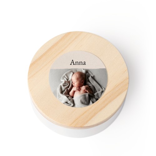 Boîte en métal avec couvercle en bois et autocollant (lot de 12) Boîte en métal avec couvercle en bois et autocollant (lot de 12)