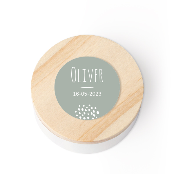 Geschenkdoosje met houten deksel en sticker (set van 12) Geschenkdoosje met houten deksel en sticker (set van 12)