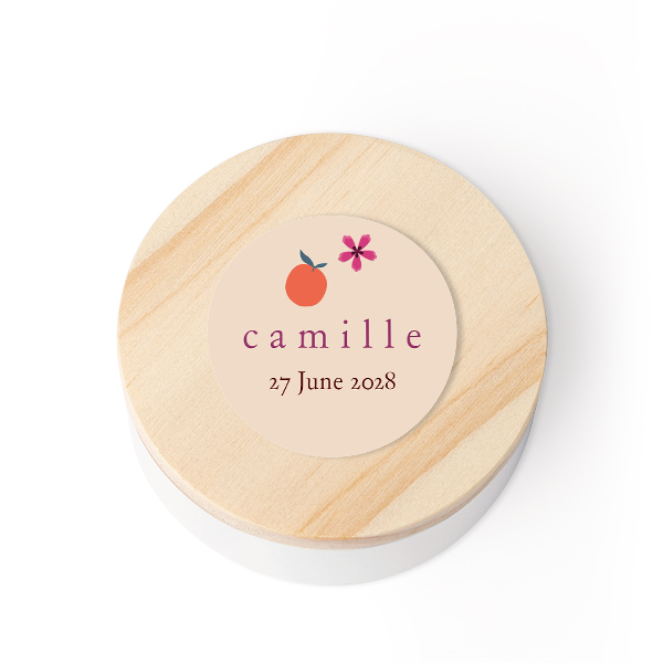 Geschenkdoosje met houten deksel en sticker (set van 12) Geschenkdoosje met houten deksel en sticker (set van 12)