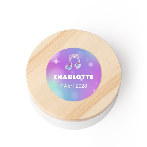 Geschenkdoosjes met houten deksel en sticker - Set van 12