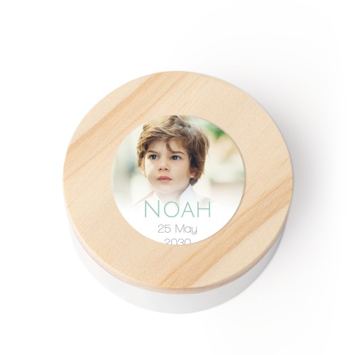 Geschenkdoosje met houten deksel en sticker (set van 12)