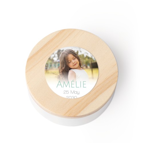 Tin box wooden lid sticker - set of 12