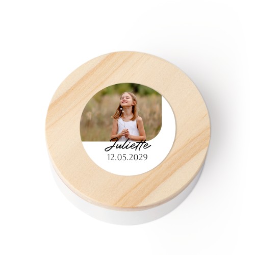 Tin box wooden lid sticker - set of 12