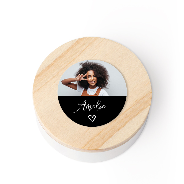 Tin box wooden lid sticker - set of 12