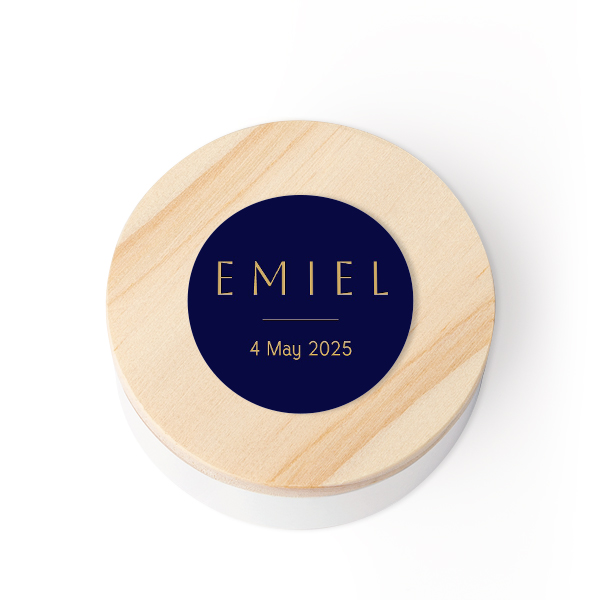 Geschenkdoosje met houten deksel en sticker (set van 12) Geschenkdoosje met houten deksel en sticker (set van 12)