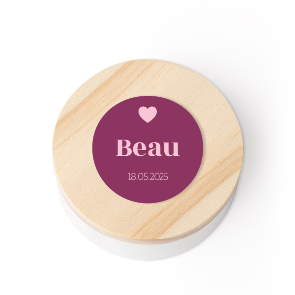 Geschenkdoosjes met houten deksel en sticker - Set van 12