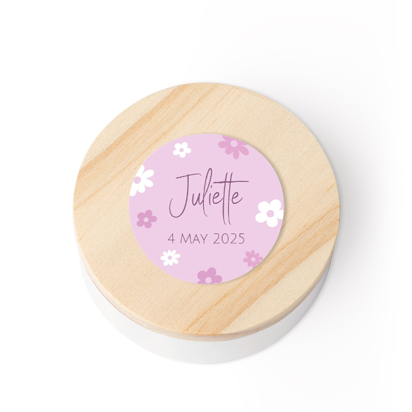 Boîte en métal avec couvercle en bois et autocollant (lot de 12) Boîte en métal avec couvercle en bois et autocollant (lot de 12)