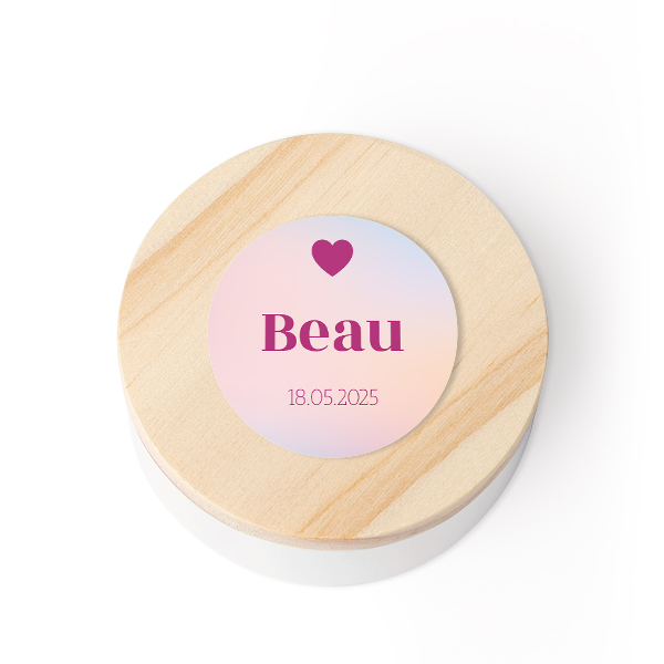 Boîte en métal avec couvercle en bois et autocollant (lot de 12) Boîte en métal avec couvercle en bois et autocollant (lot de 12)