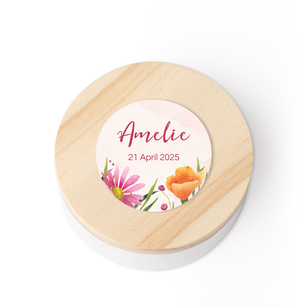 Tin box wooden lid sticker - set of 12 Tin box wooden lid sticker - set of 12