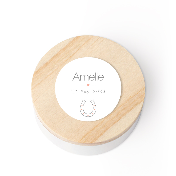 Tin box wooden lid sticker - set of 12