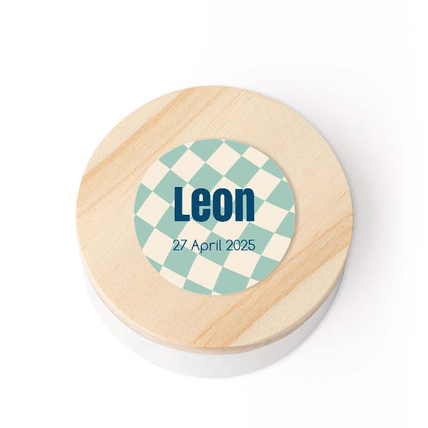 Tin box wooden lid sticker - set of 12