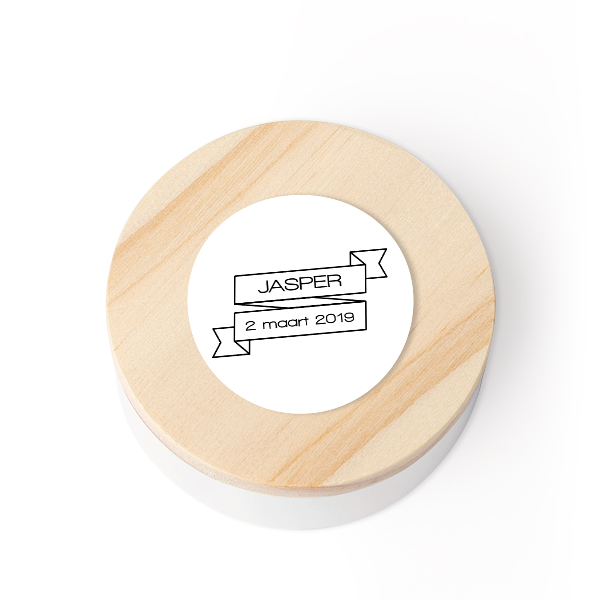 Tin box wooden lid sticker - set of 12