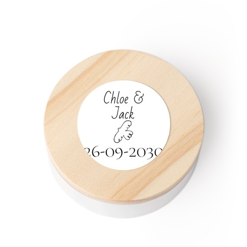 Tin box wooden lid sticker - set of 12