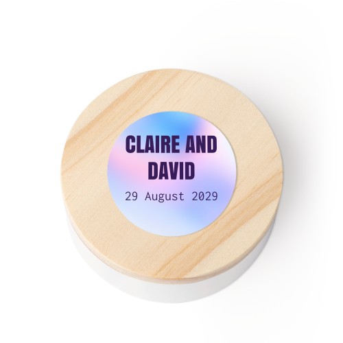 Geschenkdoosjes met houten deksel en sticker - Set van 12