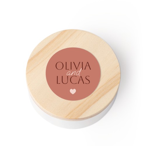 Geschenkdoosje met houten deksel en sticker (set van 12)