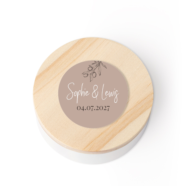 Tin box wooden lid sticker - set of 12