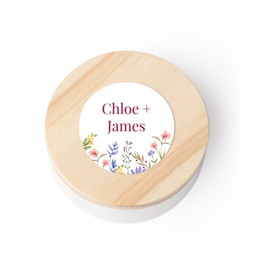 Geschenkdose mit Holzdeckel und Sticker - 12 Stk.