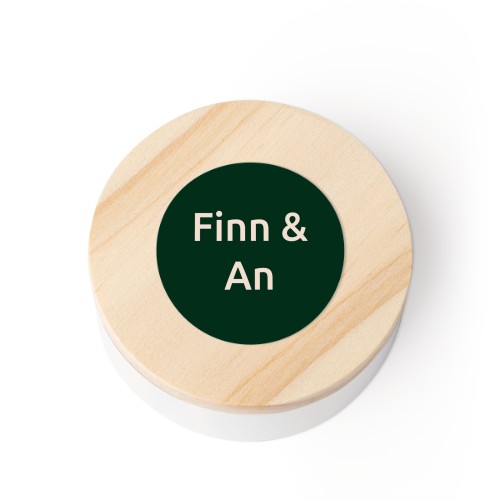 Tin box wooden lid sticker - set of 12