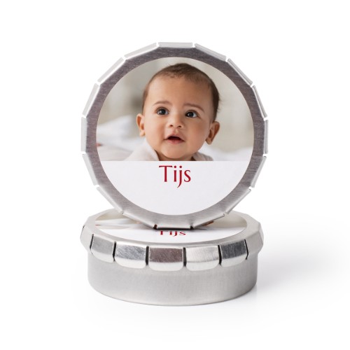 Red Text Small Photo