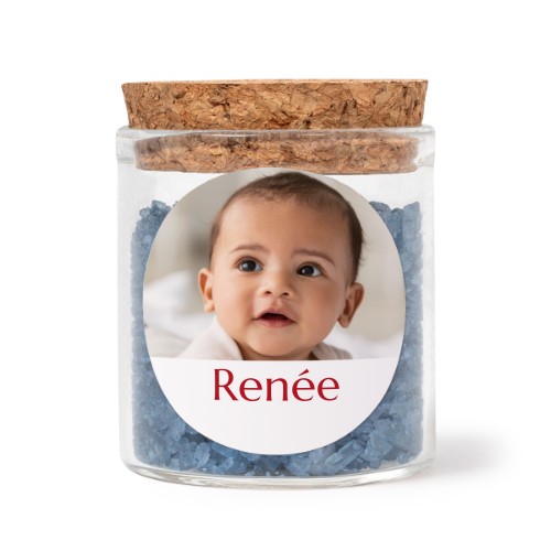 Bokaaltjes met ronde stickers en blauw badzout (set van 12)