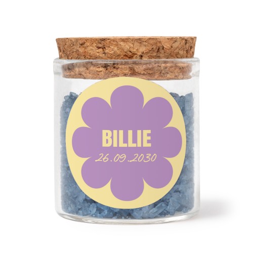 Lasipurkit pyöreillä tarroilla ja sinisellä kylpysuolalla - 12 kpl