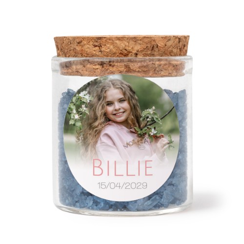 Bokaaltjes met ronde stickers en blauw badzout (set van 12)