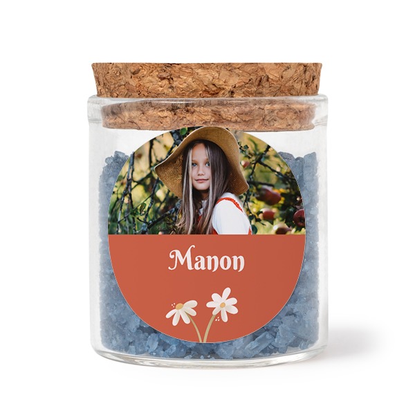 Lasipurkit pyöreillä tarroilla ja sinisellä kylpysuolalla - 12 kpl