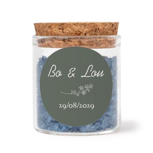 Mini bocal avec stickers rond et sel de bain bleu (lot de 12) Mini bocal avec stickers rond et sel de bain bleu (lot de 12)