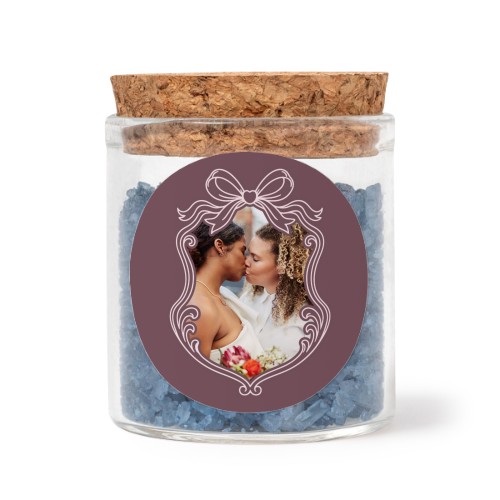 Mini bocal avec stickers rond et sel de bain bleu (lot de 12)