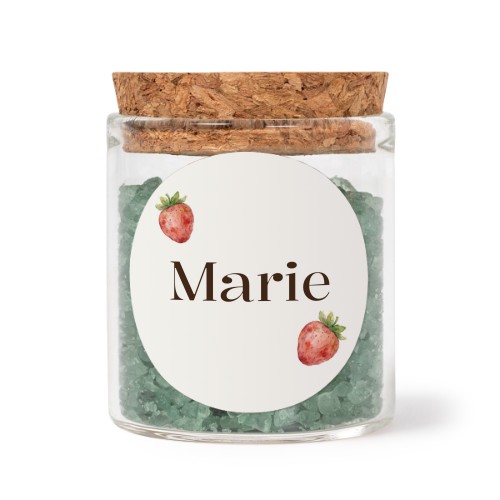 Bokaaltjes met ronde stickers en groen badzout (set van 12)