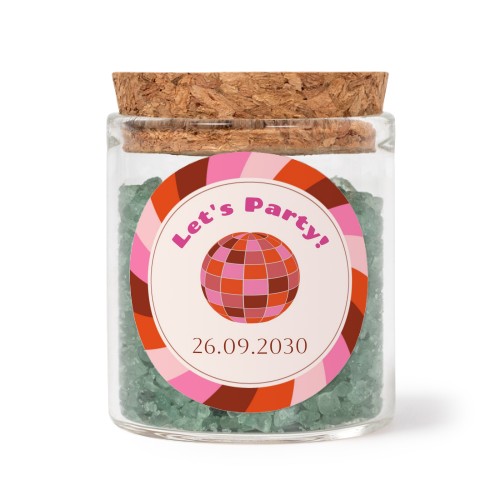 Mini bocal avec stickers rond et sel de bain vert (lot de 12)