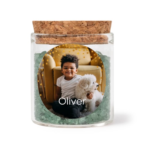 Mini bocal avec stickers rond et sel de bain vert (lot de 12) Mini bocal avec stickers rond et sel de bain vert (lot de 12)