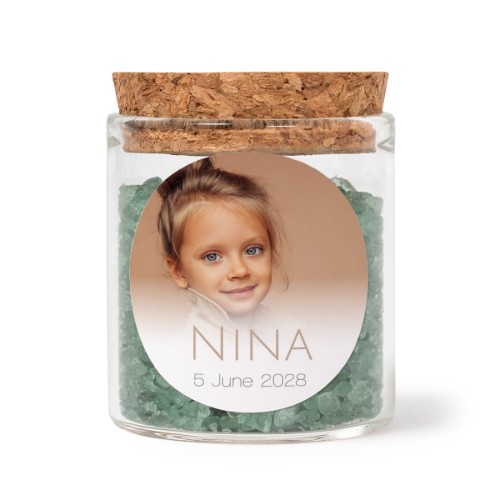 Bokaaltjes met ronde stickers en groen badzout (set van 12)