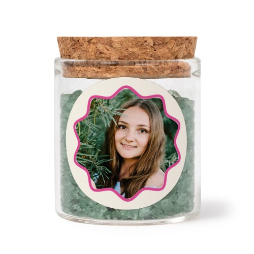 Lasipurkit pyöreillä tarroilla ja vihreällä kylpysuolalla - 12 kpl