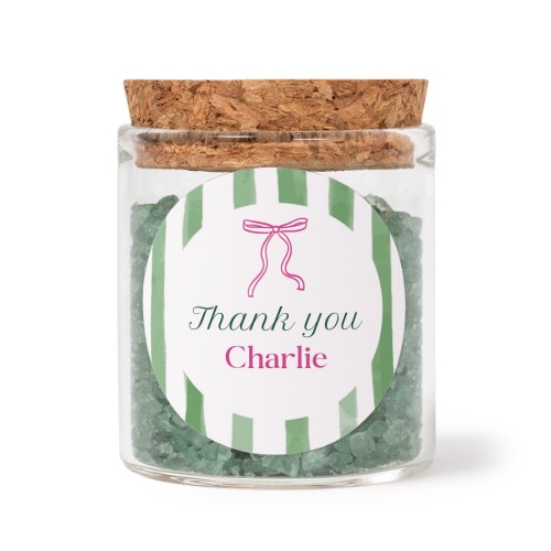 Bokaaltjes met ronde stickers en groen badzout (set van 12)