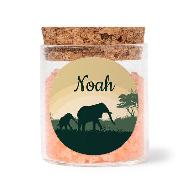 Mini bocal avec stickers rond et sel de bain rose (lot de 12) Mini bocal avec stickers rond et sel de bain rose (lot de 12)