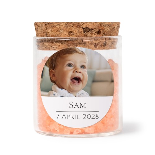 Mini bocal avec stickers rond et sel de bain rose (lot de 12) Mini bocal avec stickers rond et sel de bain rose (lot de 12)