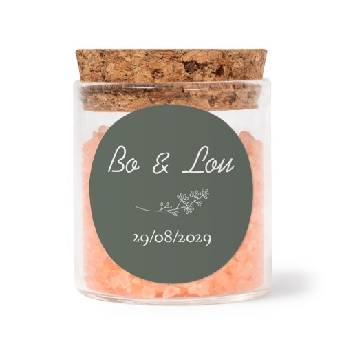 Mini bocal avec stickers rond et sel de bain rose (lot de 12) Mini bocal avec stickers rond et sel de bain rose (lot de 12)