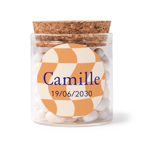 Glasskrukker med runde klistremerker - 12 stk